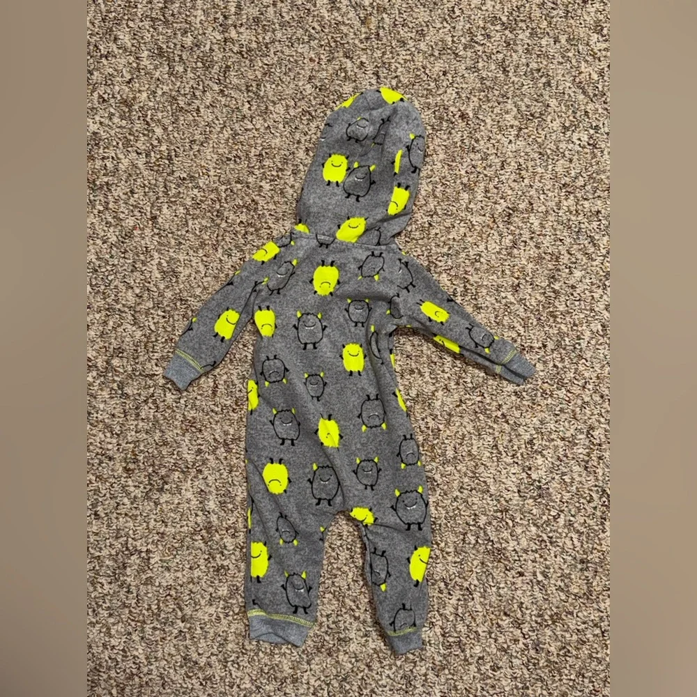 Boys 6 month Carter's Gray and Yellow Monster Footie‎ pajamas